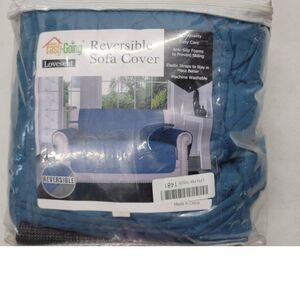 Easy Going Reversible Sofa Cover Blue/ Ivory